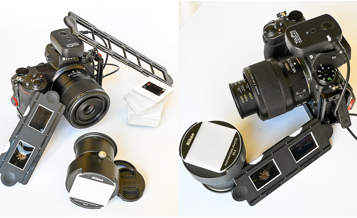Maggiori informazioni su "Nikon ES-2 su Nikkor MC 50/2,8 : riprodurre pellicola su Nikon Z"