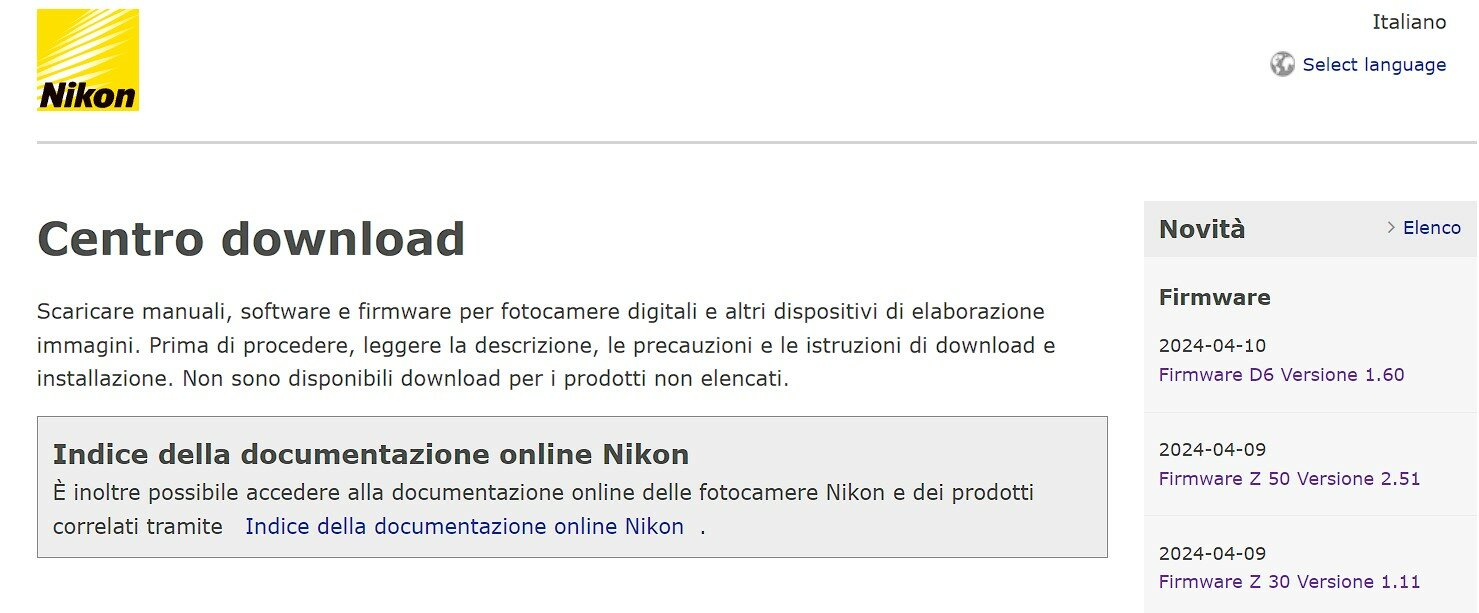 Maggiori informazioni su "Nuovi aggiornamenti firmware per Nikon Z50, Nikon Z30, Nikon Z5, Nikon D780 e Nikon D6"